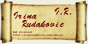 Irina Rudaković vizit kartica